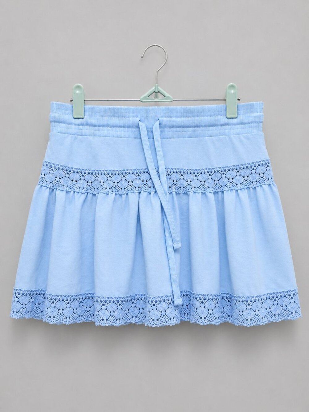 No Boundaries Light Blue Lace-Trim Mini Skort - Women's Small NWT